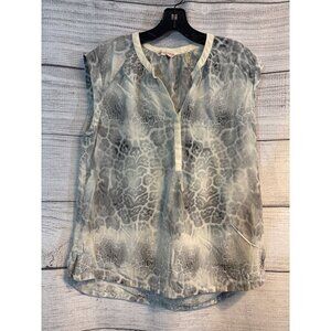 Rebecca Taylor Animal Print Sleeveless Blouse Size 10